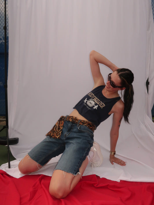 Rhinestoned Bodywelder Spice Tank - XS Black